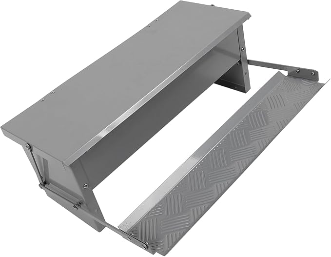 AYNEFY Automatic Chicken Feeder, Large Capacity Steel Poultry Food Dispenser with Lid, Water, for Farm Outdoor Use Pet Feeder