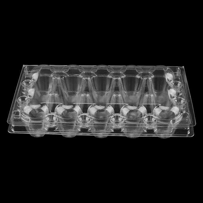 LEXININ 100PCS 15 Grid Quail Egg Cartons, Clear Quail Egg Containers, Plastic Quail Egg Holder Trays for Kitchen Storage