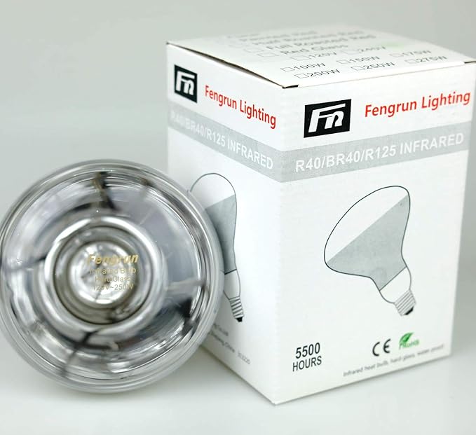 Heat Lamp Bulb Clear Infrared Light Bulb 150 Watt Hard Explosion-Proof Glass for Chicks, Poultry, Bathroom, Shower, Food, Chicken, Pets, Light Therapy BR40(120V,150W)