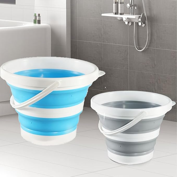 Collapsible Bucket 1.3 Gallon 5L Water Bucket for Cleaning Foldable Portable Plastic Mop Bucket with Handles Indoor Household Outdoor Car Wash Camping Fishing