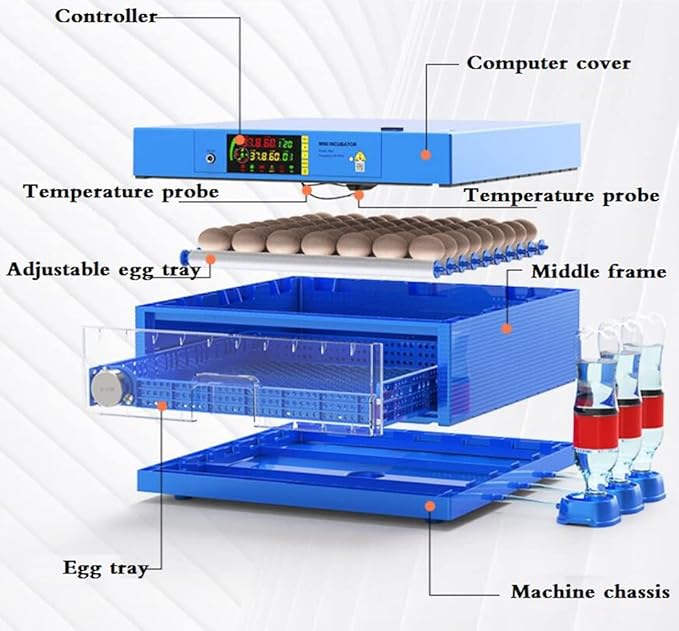 128 Egg Incubator with Automatic Egg Turning, Egg Hatching Incubator with Lab General Purpose Incubators with Temperature Control for Chickens Ducks Birds (128 Eggs)