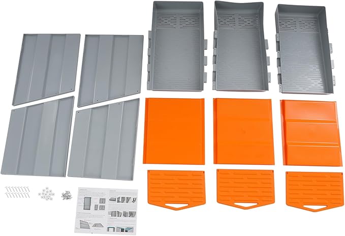 Chicken Nesting Box, 3 Compartments Laying Boxes for Hens, Nest Box for Chicken Duck Poultry Coop, Wall Mount Chickens Roosting Boxes, Protect Collect Egg (Orange)