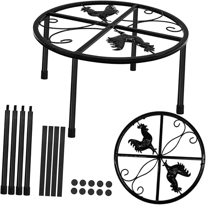 Garneck 2pcs Sturdy Metal Chicken Feeder Support Rack Coop Waterer Holder Accessories for Chick Dust Bath
