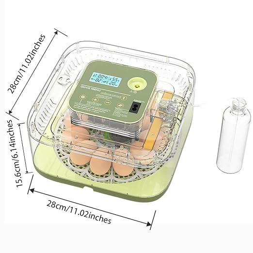 Incubators for Hatching Eggs, 12 Eggs Capacity, Egg Incubator with Automatic Egg Turning and Humidity Control for All Poultry - Chickens, Ducks, Quails, Turkeys, and More