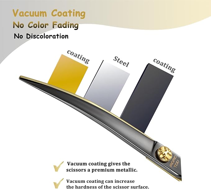 Curved Dog Grooming Scissors 7.5" – Black & Gold 440C Stainless Steel Shears for Precision Face and Body Shaping