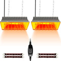 250W Brooder Heater for Chicks,Chicken Coop Brooder Heating Lamp Warmer 2 Pack with 2Pcs Infrared Heat Bulbs,2 Adjustable Temp(250W/175w) & Hight for Poultry Coop and Small Pets