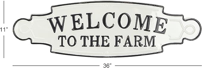 Deco 79 59494 Wall Sign, Black, White