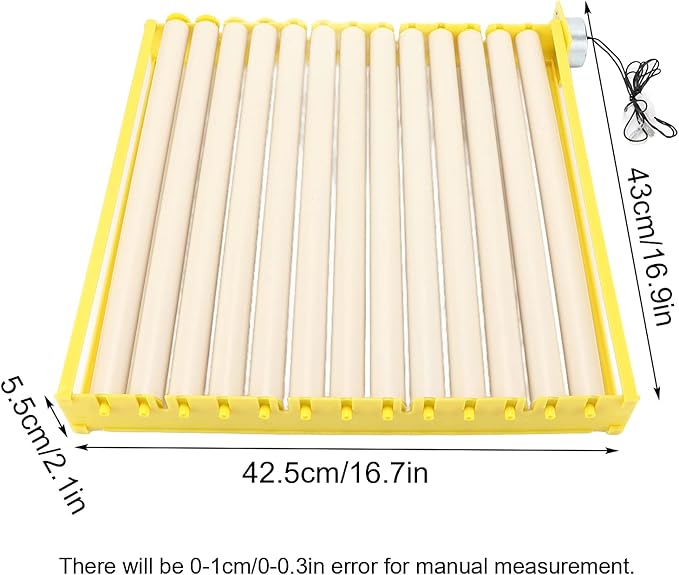 GLOGLOW Egg Incubation Tray, Fully Automatic Egg Turner with 13 Rollers for Hatching Chicken, Duck, Bird, Quail, 16.9x16.7x2.1in Egg Incubation Tray for Home Use in Hatcheries and Farms