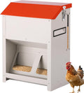 Chicken Feeder Wall Mount - No Spill Feeder No Waste for Poultry and Duck - Hanging Chicken Food Dispenser for Oyster Shell & Grit