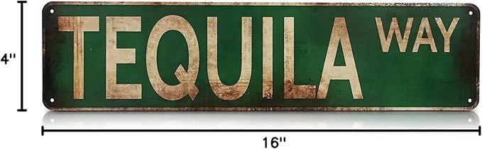 4x16 Inch Metal Bar Signs – Tequila Decorations Metal Signs, Lightweight and Easy to Install, Vintage Style Wall Tinplate Art, Rust and Fade Resistant, Good for Home, Bar, Kitchen, and Pub