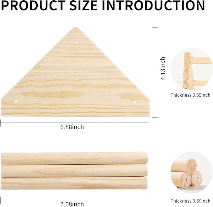 Chicken Perch for Coop - Roosting Bars for Chickens - Chick Brooder Perch & Enrichment Toys for Hens - Safe Wooden Adjustable Roosting Perch for Baby Chicks and Adult Chickens Accessories(Shape-4)