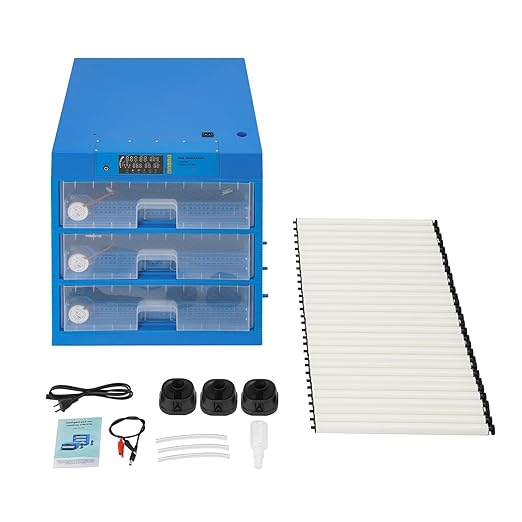 180 Eggs Incubator, Intelligent Automatic Egg Rotating Incubator with Auto Turning and Temperature Humidity Control, Automatic Digital Poultry Hatcher Machine for Chicken Duck Quail Eggs