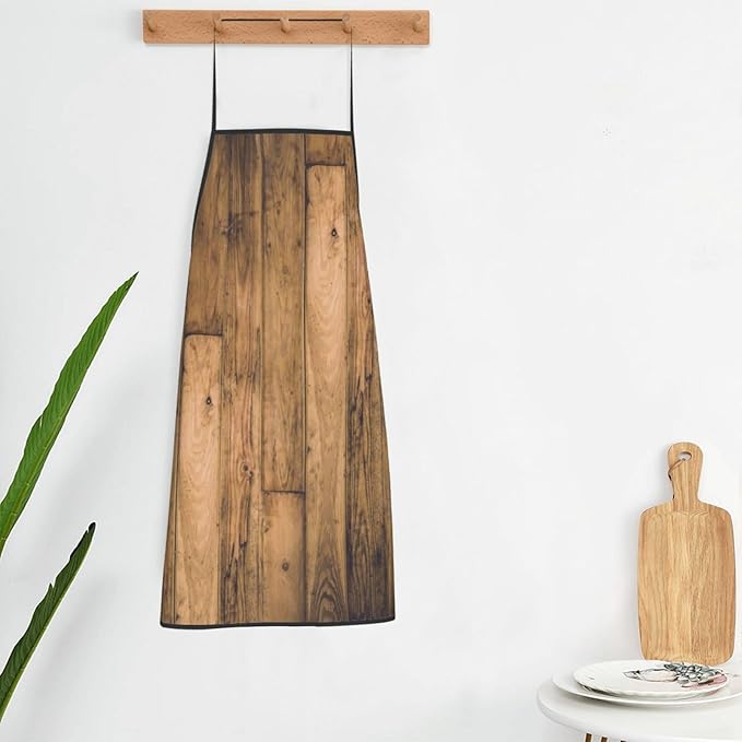 Rustic Barn Wooden Wood Planks Farmhouse Apron, Innovative And Durable Waterproof Effect Make It Very Unisex