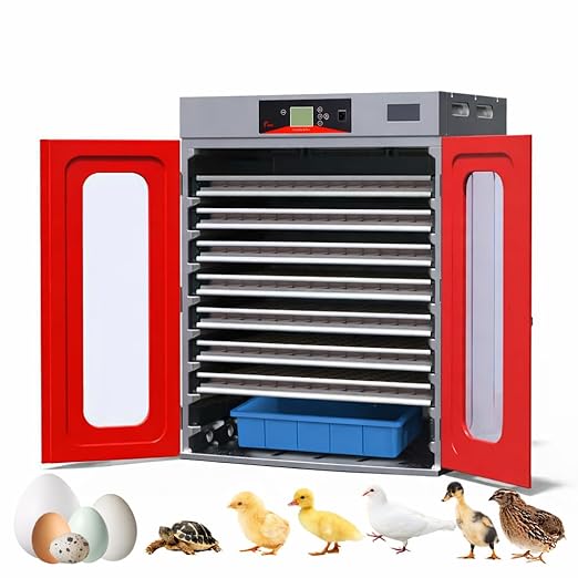 1000 Egg Commercial Cabinet Incubator, Digital Poultry Hatcher with Automatic Temperature & Humidity Control, Large Capacity Egg Turning System for Chicken, Duck, Goose & Quail Eggs