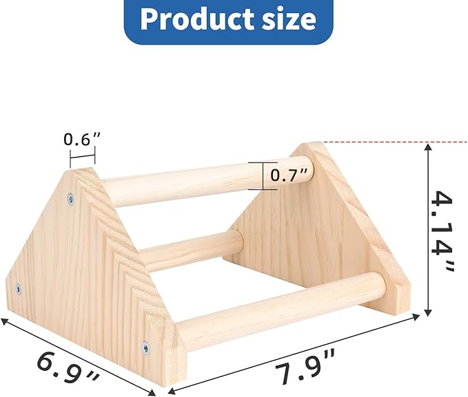 Chicken Roosting Perch - Chicken Coop Accessories & Supplies for Chicks - Natural Solid Pine Wood, Hand - Polished - Ideal Roosting Toy for Birds, Chicks & Parrots