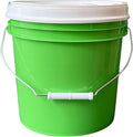 House Naturals 2 Gallon Food Grade - BPA Free Made in USA Buckets Lime Color pails with Screw On Gasket Lids (1, Lime - White lids)