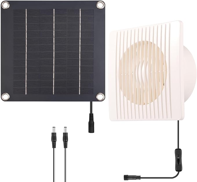 Solar Powered Exhaust Fan for Chicken Coop, Solar Powered Fan for Dog House, Waterproof Solar Exhaust Fan, Solar Ventilation Fan, Solar Fan for Chicken Coop