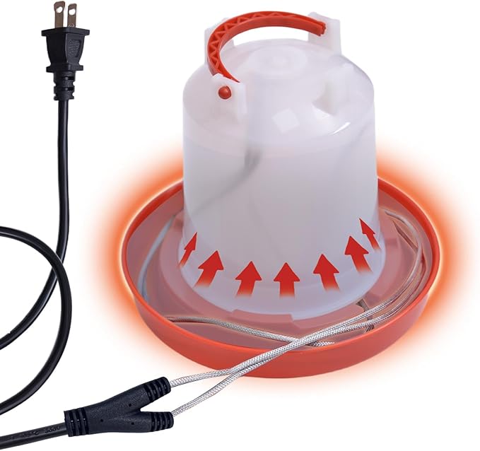 Chicken Water Heated Cord 2 Pack, 39W Chickens Water Heater for Winter, Freeze Proof Chicken Waterer Heater with Long Heating Cord 4FT for Poultry Like Chickens Geese Ducks and Small Animals