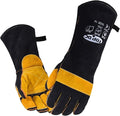 TOPDC Welding Gloves 16 Inches 932℉ Fire/Heat Resistant Leather Welding Gloves For Mig, Tig, Stick, Forge, BBQ, Grill, Fireplace, Wood Stove, Furnace, Oven, Animal Handling for Safe, Loving Pet Care