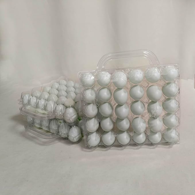 30 Pack Portable Egg Cartons,Reusable clear egg carton cheap bulk, Suitable For Storing Egg in Farmers Markets, Supermarkets, Kitchens(5 * 6)