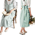 Cotton and Linen Apron Fashion Adjustable Bib Chef Apron,Coffee Shop Waist Kitchen Aprons 32X43 Inch