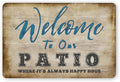 Harooni Vintage Metal Welcome Patio Sign - 12x8inch