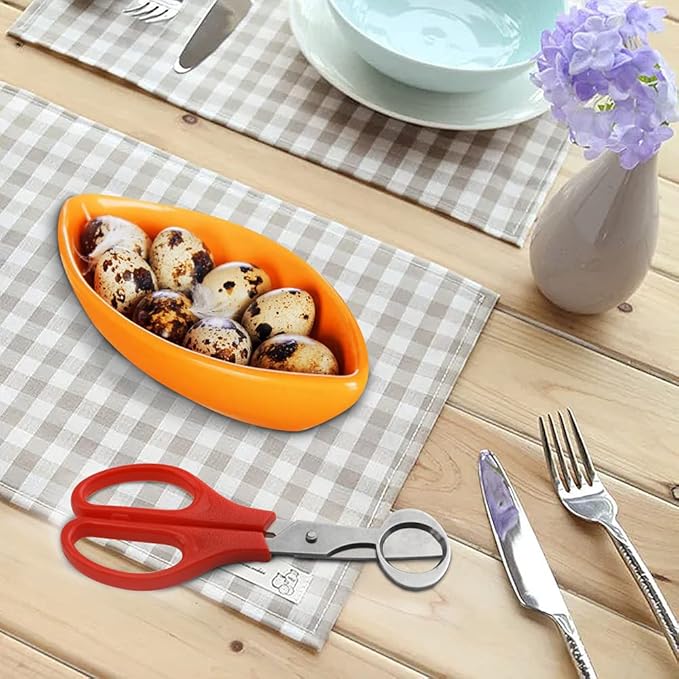 12Pack Stainless Steel Quail Egg Cutter - Scissors for Pigeon Eggs, Opener, Cracker - Four Colors