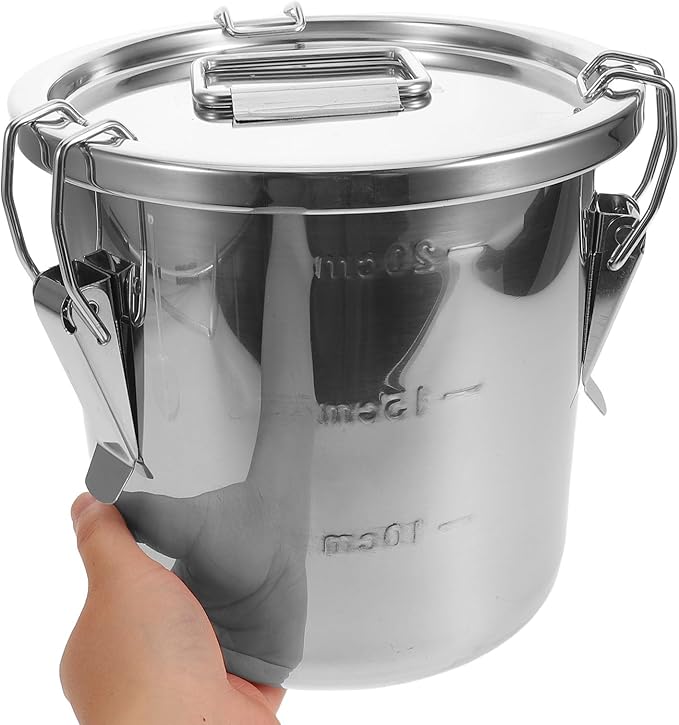 Kichvoe Metal Airtight Canister: Heavy-Duty Stainless Steel Rice Container with Seal Lid for Kitchen and Transport - Grain Storage Bin for Flour Cereal and Dry Good 6L