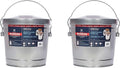 Behrens 6 Gallon Galvanized Steel Storage Can or Waste Bin w/Locking Lid & Handle (2 Cans, No Grip)