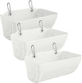 Goat Feeders Hanging, Chicken Waterer Feeder Trough for Poultry Livestock (3 * 3.5 Quart White)