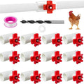 12 Packs Chicken Water Nipples with 1/2'' PVC Tee Fittings, DIY Automatic Chicken Drinking System, Horizontal Side-Mounted Poultry Pacifier Drinking Water Fountain for Poultry