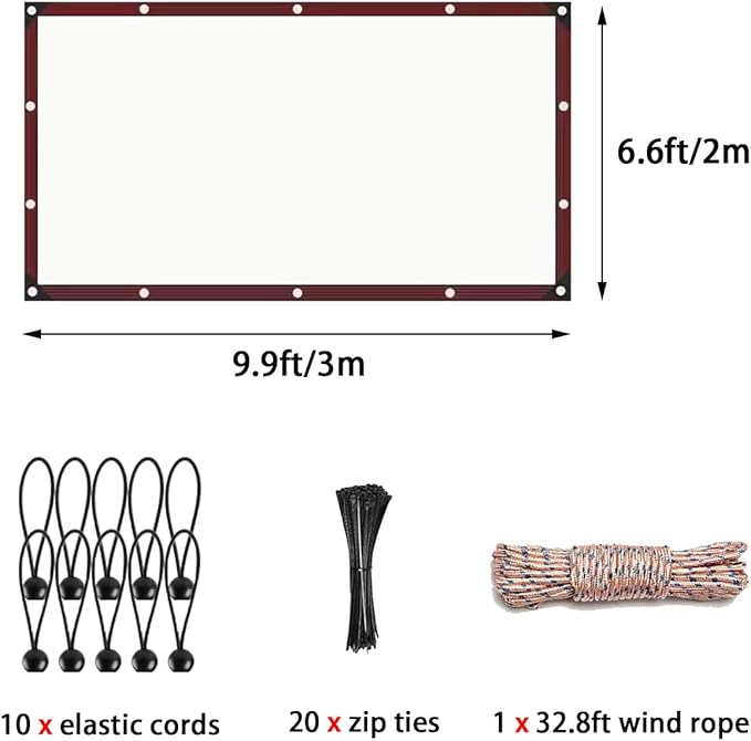 6.6x10ft Chicken Coop Cover for Winter Waterproof Chicken Coop Insulation Windproof Winterizing Chicken Run Tarp for Outdoor Outdoor Poultry & Patio Porch Protection