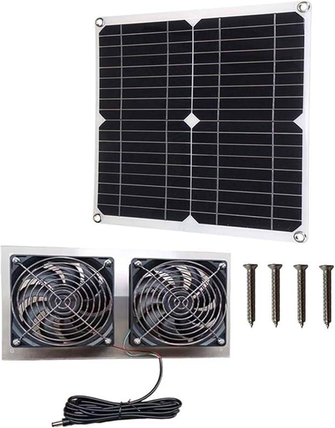 Easy Install Solar Powered Fan Heat Reduction Strong Air Movement Metal for Motorhomes Yachts Poultry & Pet Houses Solar Fan