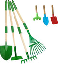 Kids Gardening Tools Set,7Pcs Gardening Set for Kids with Shovel, Rake, Leaf Rake,Summer Outdoor Backyard Farm Digging Weed Toys Beach, Sand, Garden Play Set Birthday Gift for Boys Girls