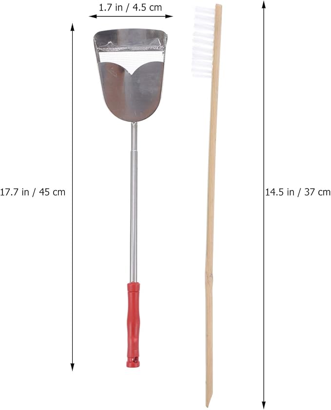 balacoo 4pcs Parrot Cage Cleaning Brush and Shovel Set Telescopic Handle Tools for Easy Birdcage Maintenance Suitable for Pets Like Hamsters Guinea Pigs and