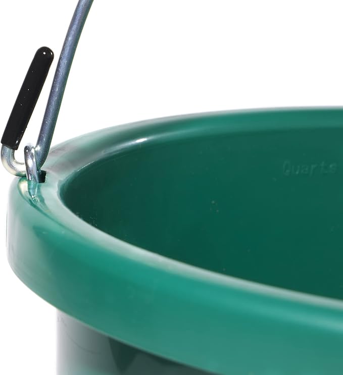 Farm Innovators HB-60 9 Quart 2 Gallon Plastic Heated Bucket w/Metal Handle, Built in Thermostat, & Anti Chew Cord Protector, 60 Watt, Green (2 Pack)