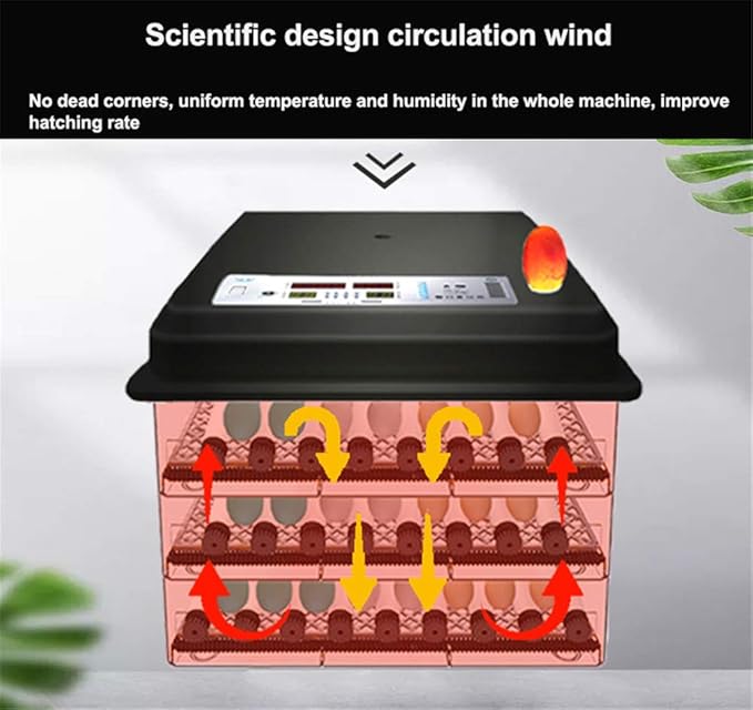 Mini Egg Incubator, Digital Full Automatic Poultry Hatcher Machine LED Display,Temperature Control & Automatic Egg Turner, for Hatching Chicken Duck Goose Quail Birds (64 Egg)