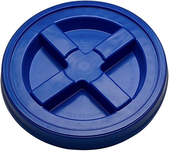 House Naturals 5 Gallon Green Food Grade BPA Free Made in USA Bucket Pail with Airtight Screw On Blue lid(Pack of 2)
