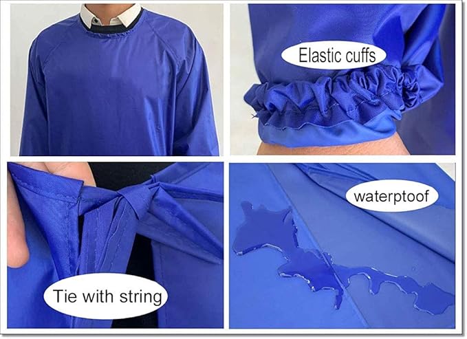 Waterproof Aprons with Long Sleeves, Chemical Resistant Aprons for men MD008Blue