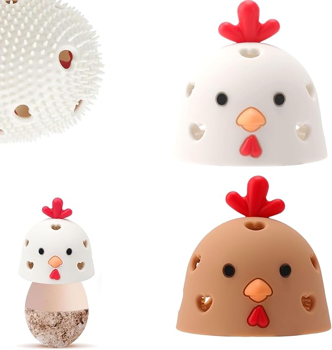 Egg Scrubber for Fresh Eggs, Egg Cleaning Brush, Reusable Cleaning Tools for Fresh Egg Washer, Reusable Egg Cleaner Kit (2 Pack, White, Brown)