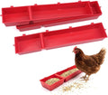 4 Pack Chicken Feeder Trough Hanging Basin Poultry Feeder Food Water Separating Dispenser for Chicken Duck Pigeon Duck Livestock Poultry (22 inches, Red)