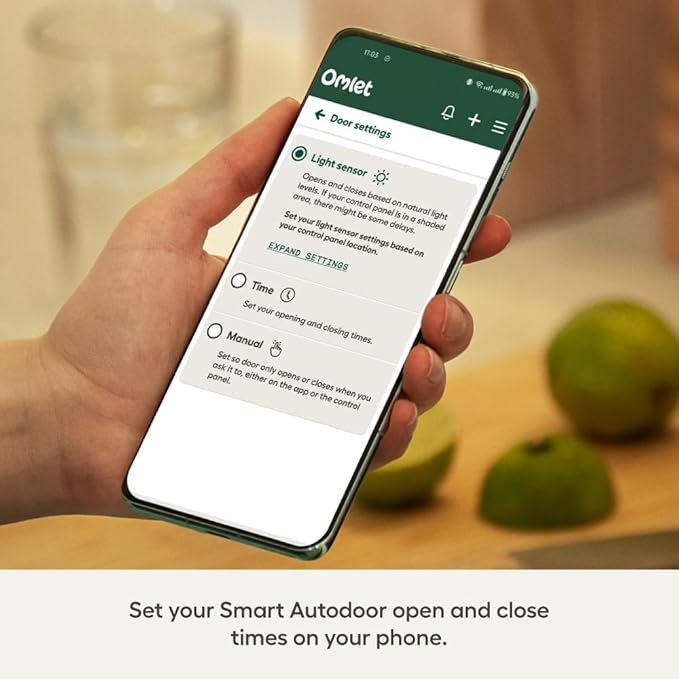 Omlet Smart Automatic Chicken Coop Door Opener | Wi-Fi Enabled | Programmable with App | Operated by Light Sensor or Timer | Easy to Install | Mains or Battery Powered | Built-in Safety Sensors Grey