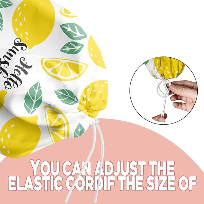 2PCS Lemon Plastic Bag Holder, Wall Mount Grocery Bag Holder for Plastic Storage bag, Lemon Storage Organizer Reusable Grocery Bags, Pull Rope Free Adjustment, Gifts for Women Mom Grandma