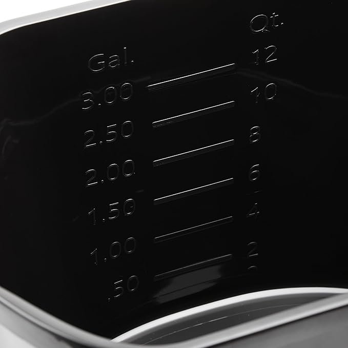 3.5 Gallon Heavy-Duty Utility Bucket – Sturdy Black Polypropylene, Ergonomic Handle, Multi-Purpose Container with Volume Markings, Ideal for Household Cleaning, Gardening, Garage Storage & Daily Tasks