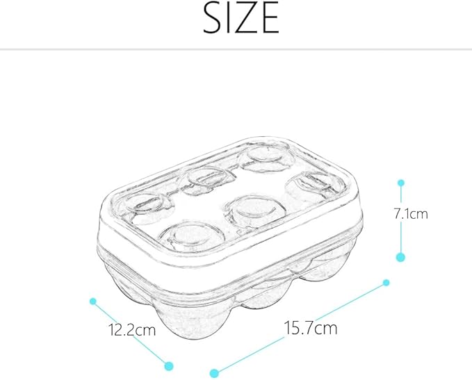 JAMOR 6 Grid Egg Storage Box Refrigerator Crisper Egg Protection Box Portable Egg Carriage Container For Camping Picnic Essential (White)