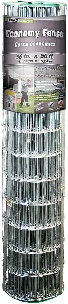 YARDGARD – 2 Inch by 3 Inch Mesh Welded Wire Fence – 36 Inches by 50 Feet – 16 Gauge Vinyl Coated Galvanized Steel – for Animal Enclosures | Garden Protection | Property and Utility Fencing