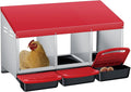 3/4-Hole Metal Chicken Nesting Box with Removable Roll-Out Tray - Easy Egg Collection & Clean Galvanized Steel Laying Box for Hens - for Backyard Coop & Poultry Farm Use