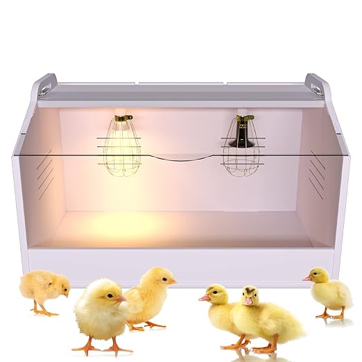 Brooder Box for Chicks ，Chick Brooder Heat up to 25 Chicks with Heat Lamp Set Brooder Box，Suitable for Chicks/Duck/Parrot/Lizard （23" X 16" X 16"）
