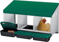 3 Hole Chicken Nesting Boxes, Roll Away Metal Nesting Box for Chicken Coop, Galvanized Steel Roll Out Egg Collection with Removable Trays and Wall Mount Legs