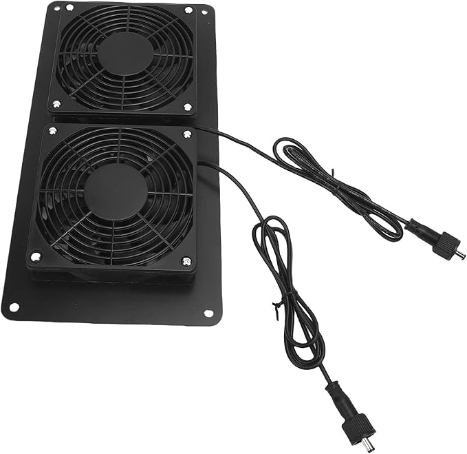 Kikumi 2200 RPM Double Solar Extractor Fan for Chicken Coops, Pet Shelters